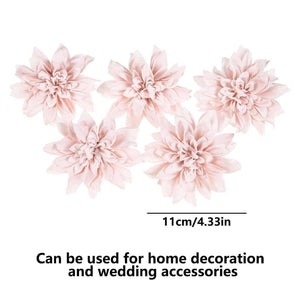 5pc Cake Topper Artificial Dahlia Chrysanthemum Dusty Pink