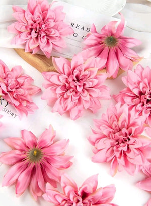 5pc Cake Topper Artificial Dahlia Chrysanthemum Pink