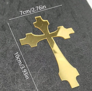 3pc Acrylic Cake Topper Cross