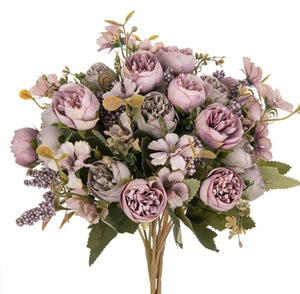 Cake Topper Silk Hydrangea Dusty Purple