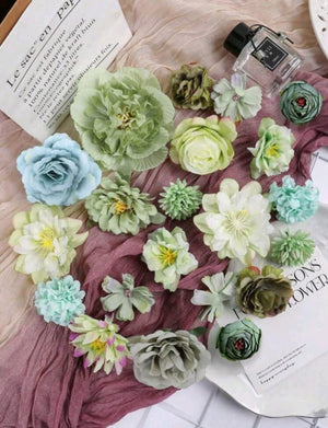 21pc Cake Topper Artificial Flower Green