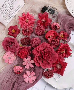 21pc Cake Topper Artificial Flower Red