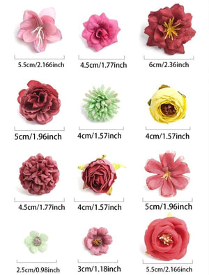 24pc Cake Topper Artificial Flower Purple
