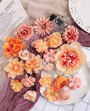 21pc Cake Topper Artificial Flower Orange