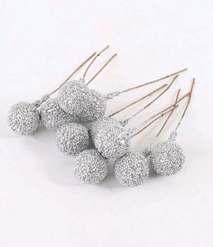Artificial Silver Berries 20 Stems