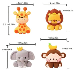 9pc Cake Topper Wild One Jungle Animal