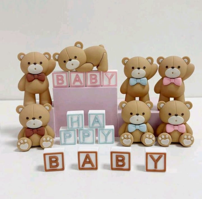 Cake Topper Baby Block Blue
