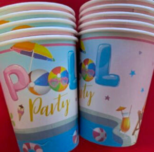 10pc Pool Party Paper Cups