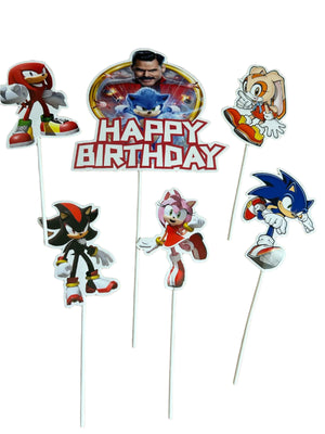 Cardboard Cake Topper Happy Birthday Sonic