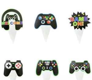 24pc Cardboard Cupcake Topper Playstation