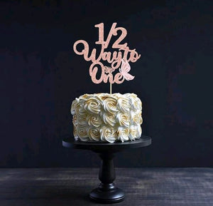 1/2 Half Way To One Butterfly Cardboard Cake Topper