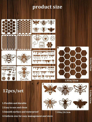 Cake Decorating Stencil Honey bee 12pc