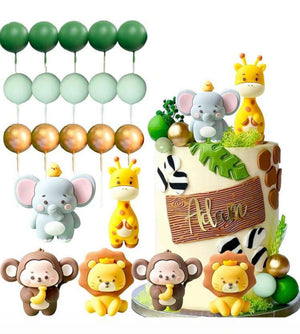 Cake Topper Figurine Animals and Faux Balls