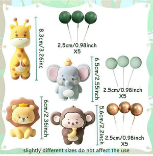 Cake Topper Figurine Animals and Faux Balls