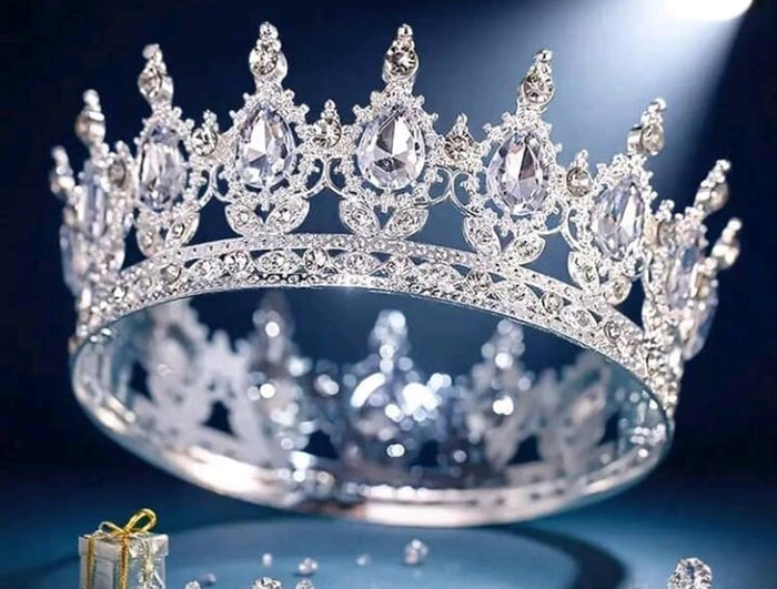 Diamante Tiara Perfect For Cake Topper Silver