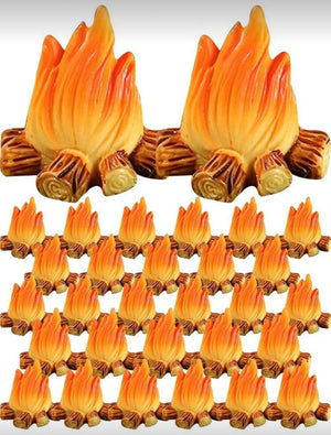 10pc Plastic Fire Cake Topper