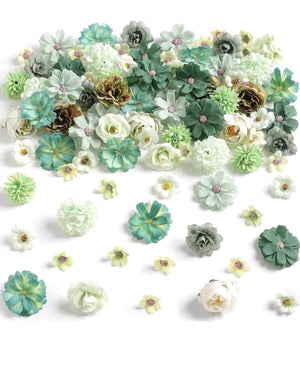 Cake Topper Artificial Green  Flowers