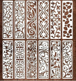 12pc Cake Decorating Stencil Border