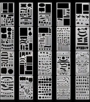 20pc Cake Decorating Stencil Geometric