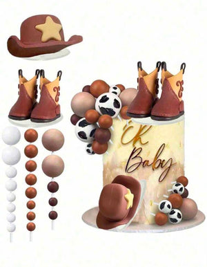 Cowboy Plastic Cake Topper Set