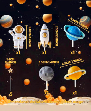 10pc Space Astronaut Cake Topper