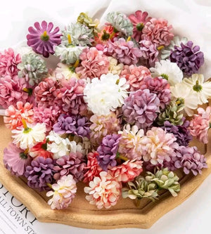 Cake Topper Artificial Daisy Carnation Flower Heads
