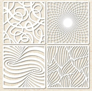 4pc Cake Decorating Stencil