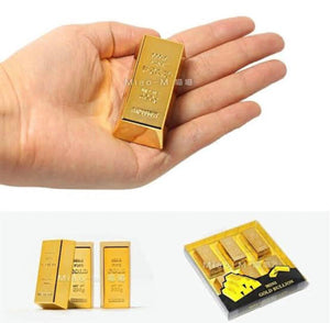 6pc Gold Bullion Bar Cake Topper