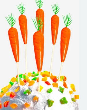 6pc Carrot Toothpick Cake Topper