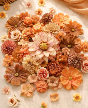 Cake Topper Artificial Synthetic Flower Brown