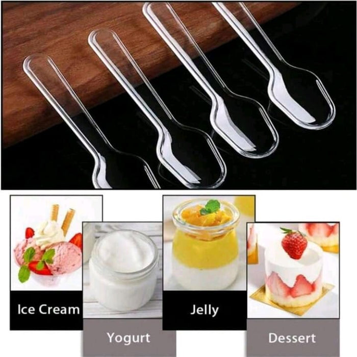 Clear Plastic Dessert Spoons