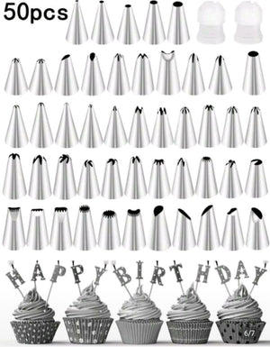 50pc Cake Decorating Nozzle Set With Coupler