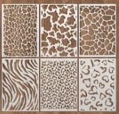6pc Animal Print  Decorating Stencil