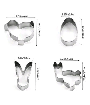 4pc Metal Cookie Cutter Easter