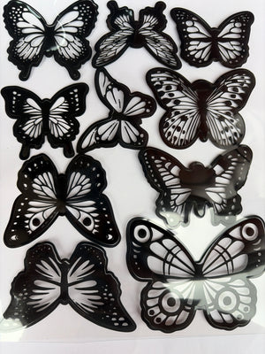 Plastic Cake Topper Black Butterfly