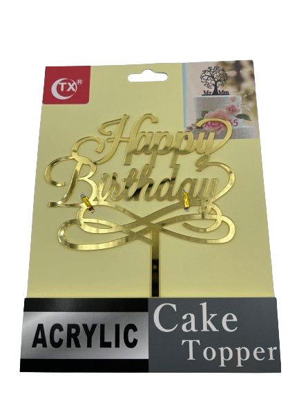 Nr189 Acrylic Cake Topper Happy Birthday