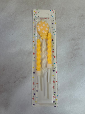 3pc Twisted Candle and  Balloon