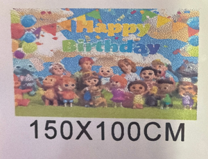 Cloth Party Backdrop 1mx1.5m Cocomelon