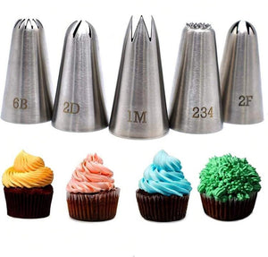 5pc Decorating  Nozzle Set 6B 2D 1M 234 2F