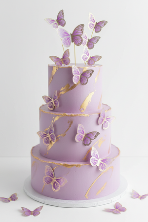 ±12pc  Purple Cardboard Cake Topper Butterfly