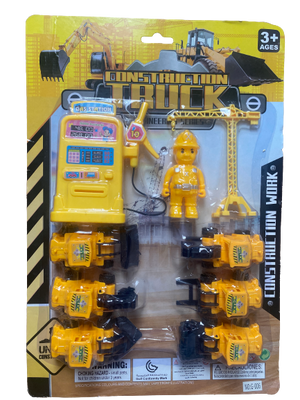 Figurine Construction Trucks with Crane