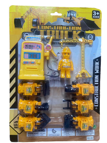 Figurine Construction Trucks with Crane