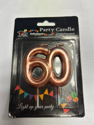 Number 60 Cake Candle
