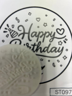 ST097 Cupcake Stamp Happy Birthday