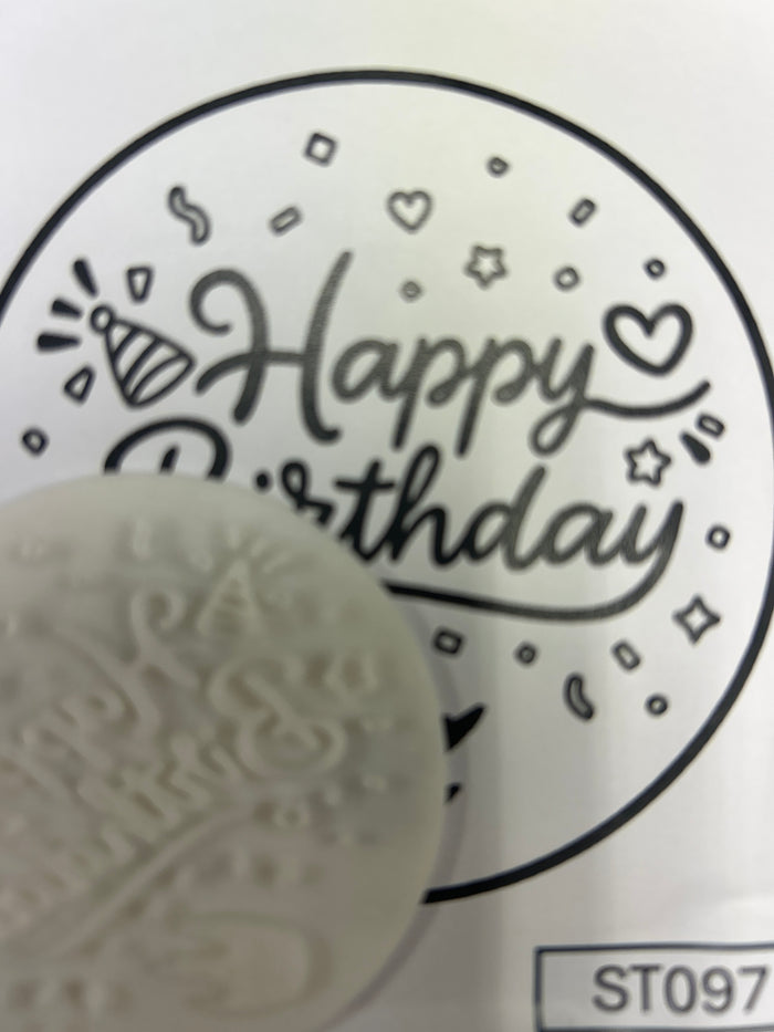 ST097 Cupcake Stamp Happy Birthday
