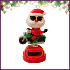 Christmas Solar Wobbler Santa on bike