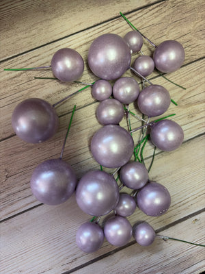 Lilac Faux Balls Pearl 20pc