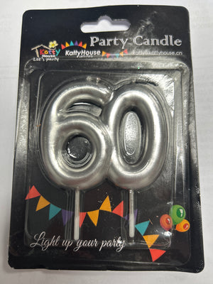 Number 60 Cake Candle