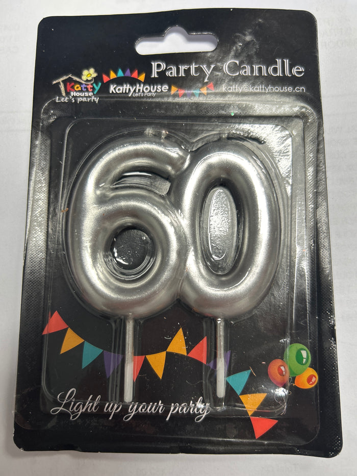 Number 60 Cake Candle