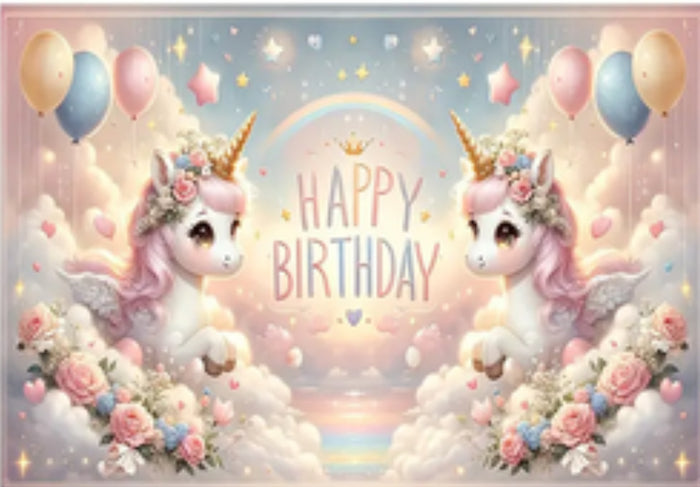 Cloth Party Backdrop 1mx1.5m Unicorn